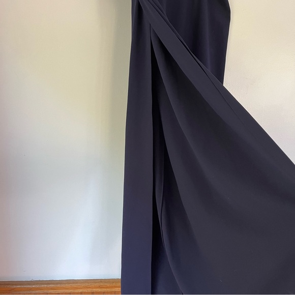 Alice + Olivia Larissa trousers navy high waisted medium flowy split leg tulip - Picture 9 of 15